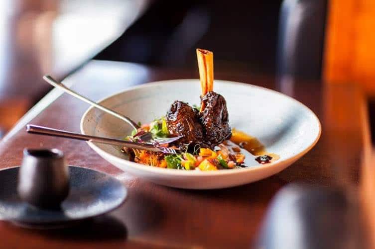 LAMB SHANK WITH BARLEY RISOTTO AND BUTTERNUT