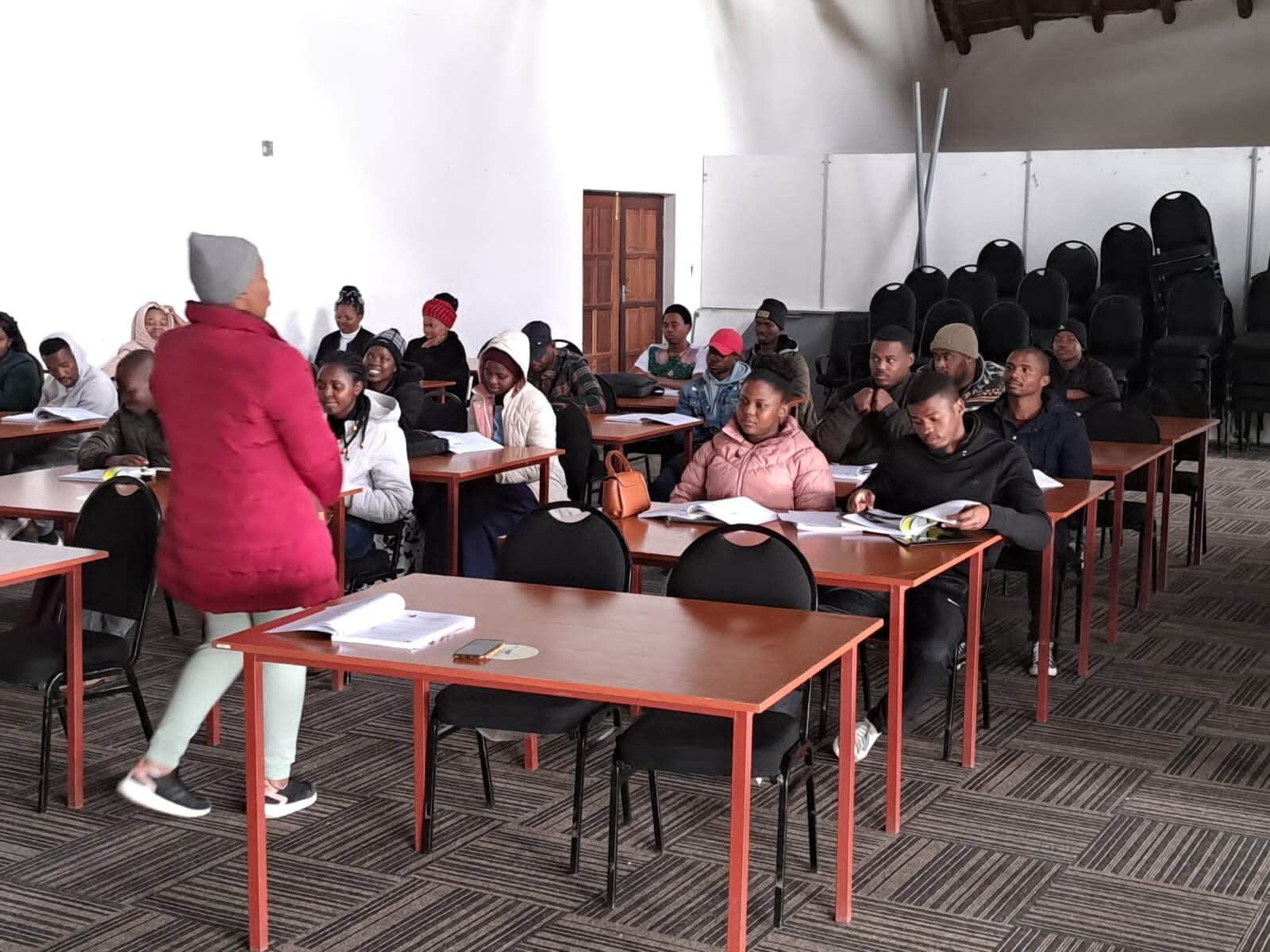 The NYDA Grant Programme for Small Business Young people attending the Life Skills Training which is conducted by the NYDA Mthatha Branch.