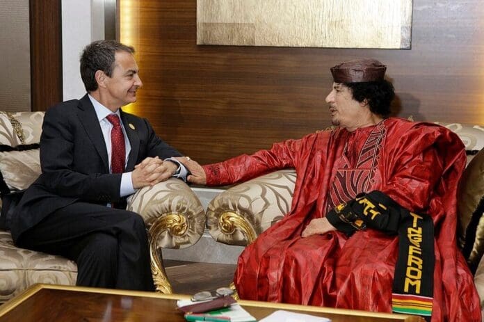 1024px El Presidente Del Gobierno Asiste A La III Cumbre UE África Gaddafi with Spanish Prime Minister José Luis Rodríguez Zapatero in 2010