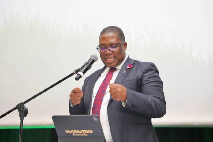 Gauteng Premier Panyaza Lesufi Delivering The Keynote Address At The Gauteng Climate Indaba Last Week 11zon Premier Lesufi Optimistic About Gauteng’s Ability to Address Climate Change Challenges
