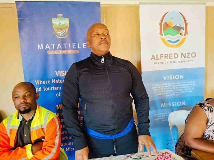 Vukile Mhlelembana Accompanied By Matatiele Local Municipality Portfolio Head For Good Governance & Special Programmes 11zon Clean Drinking Water for All: Tholamela Water Scheme Launched in Wards 12 & 13