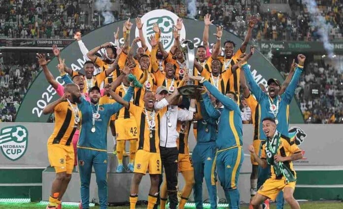 Kaizer Chiefs Celebrating Scaled E1746944160117 11zon Kaizer Chiefs Crowned Nedbank Cup Champions After Maart’s Screamer Sinks Pirates