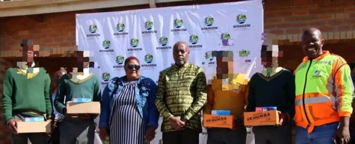 Nyandeni municipality supports learners shoes hygiene packs