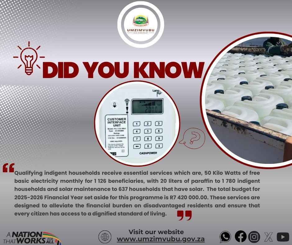 Umzimvubu Service Delivery 1 Umzimvubu Provides Free Basic Services to Over 2,900 Households