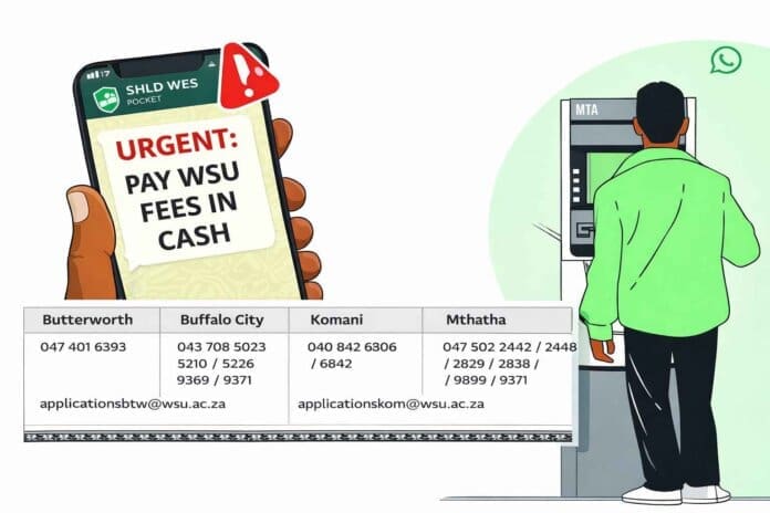 The university emphasised that all payments must be made electronically to the official WSU FNB account only