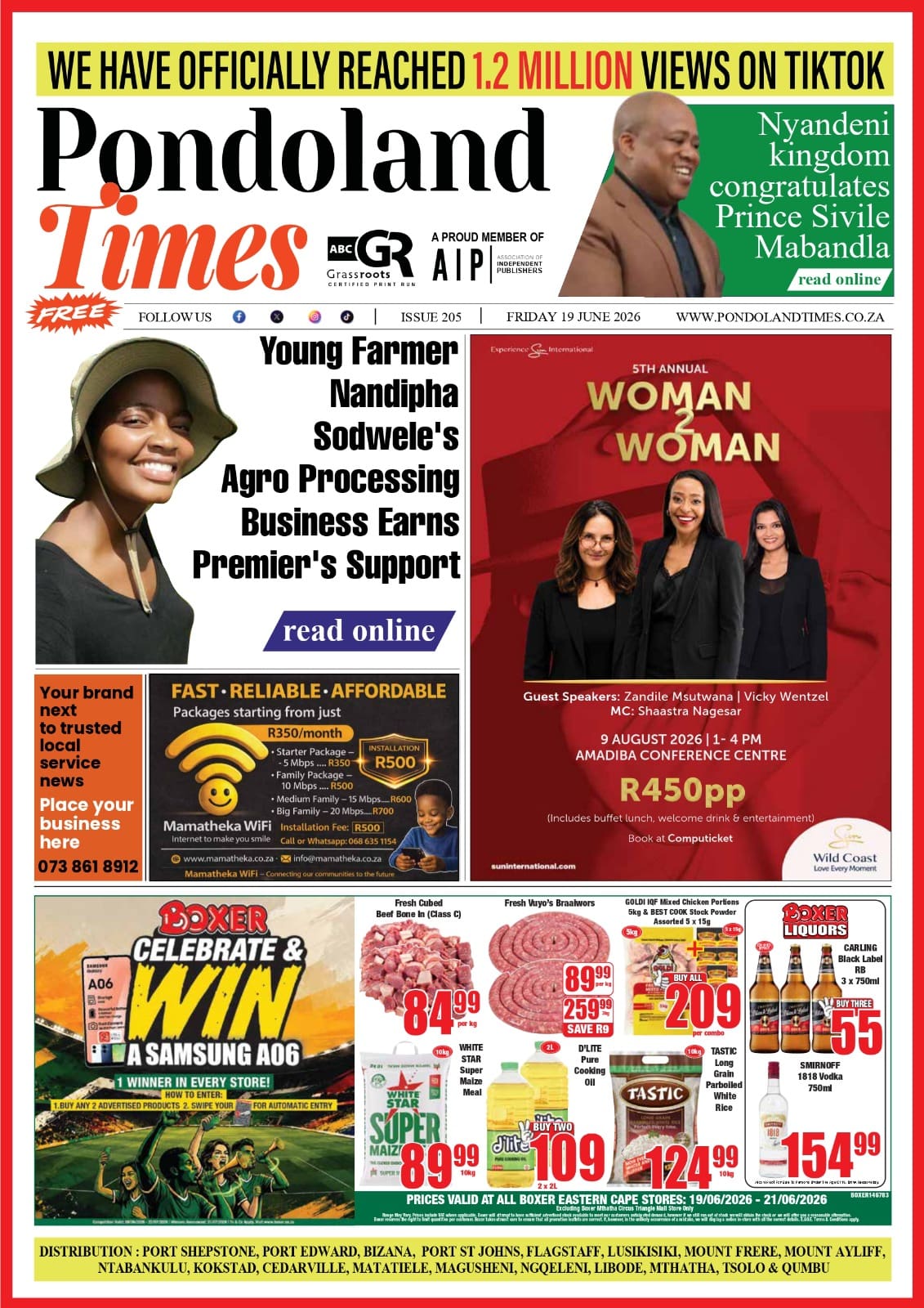 best newspaper front page pondoland times issue 205 newspapers in eastern cape